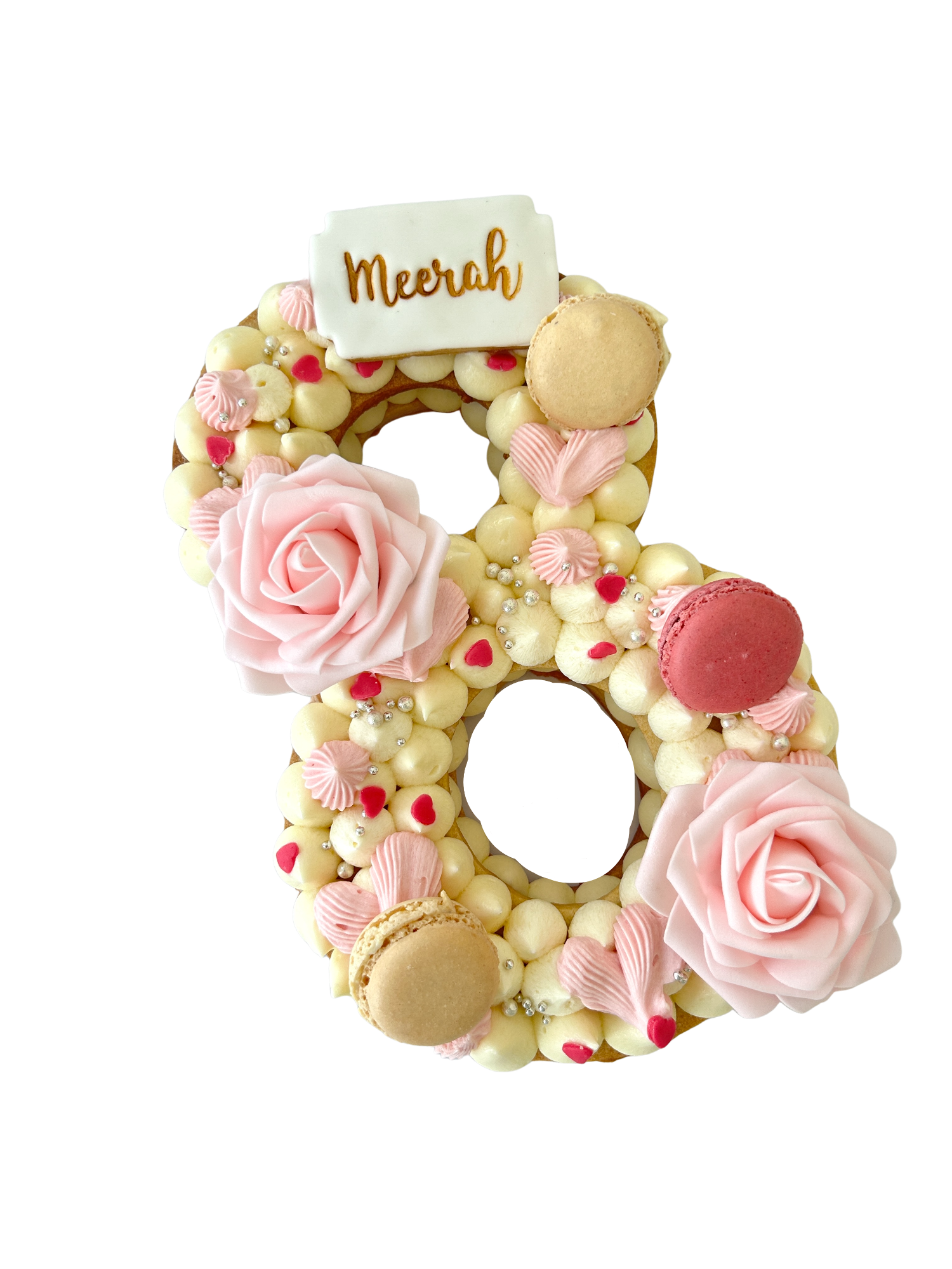 Flowers and Hearts - Number Cake