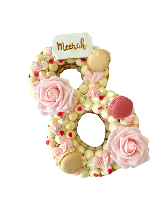 Flowers and Hearts - Number Cake